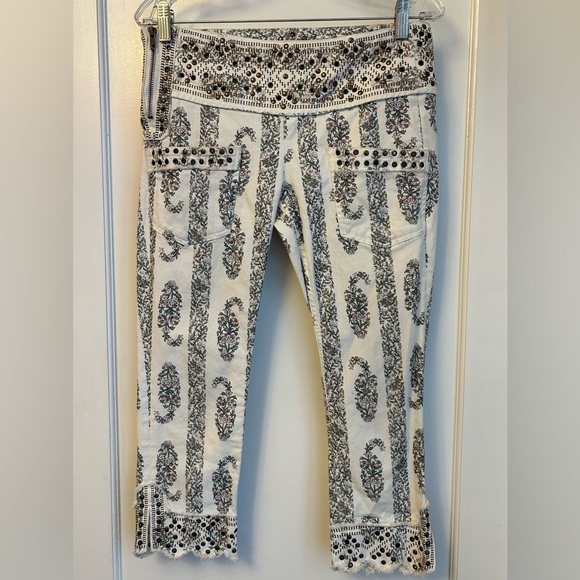 Isabel Marant Bario Berit Runway Studded Floral Pant Jean - Picture 2 of 5
